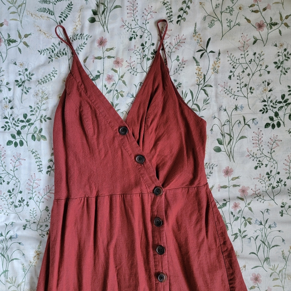 UO Burnt orange midi dress with slit